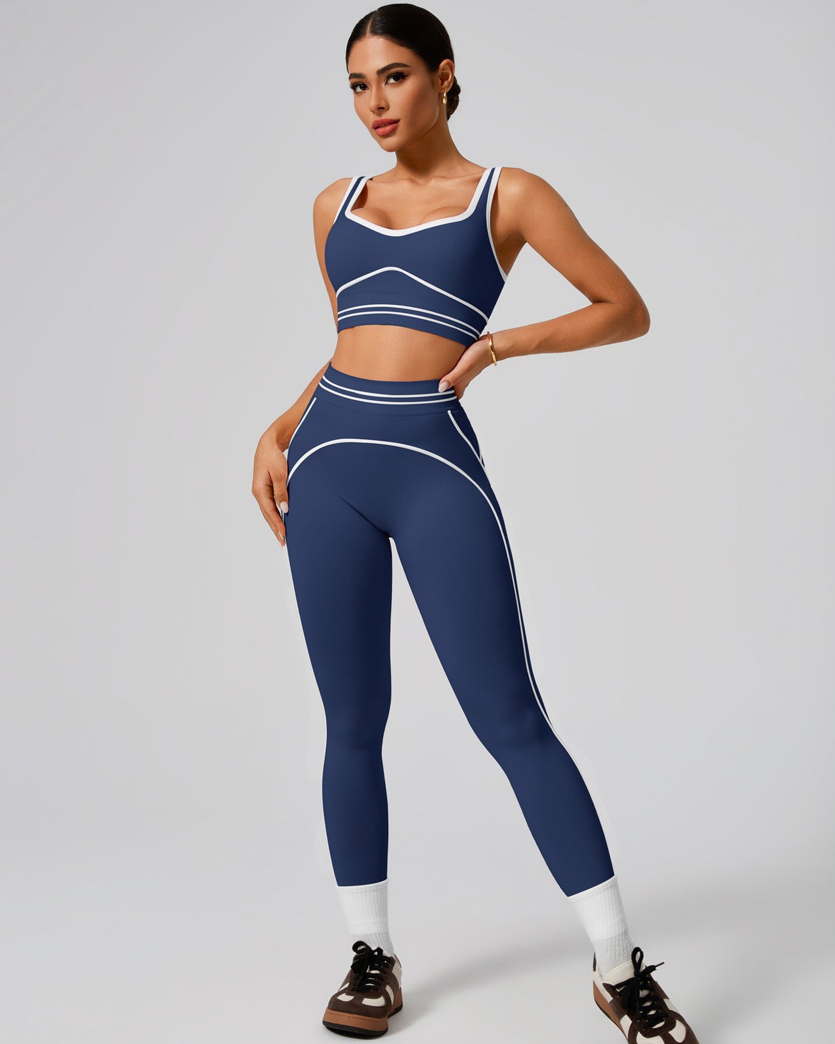 Conjunto de 2 Piezas Deportivo Para Mujer Fitness Ajustado - YK37143