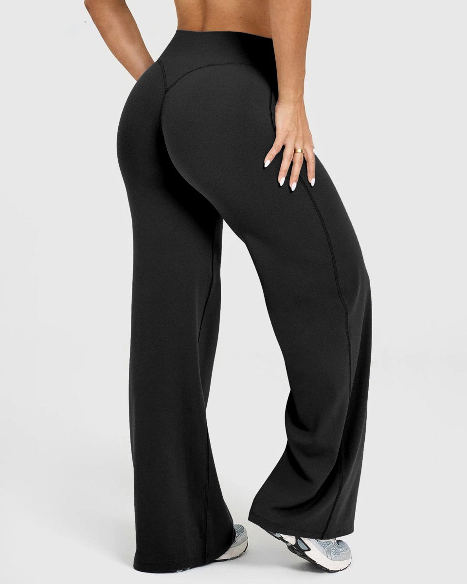 Pantalon Palazzo de Tiro Alto Elasticado For Mujer