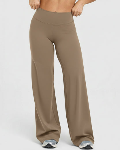 Pantalon Palazzo de Tiro Alto Elasticado For Mujer