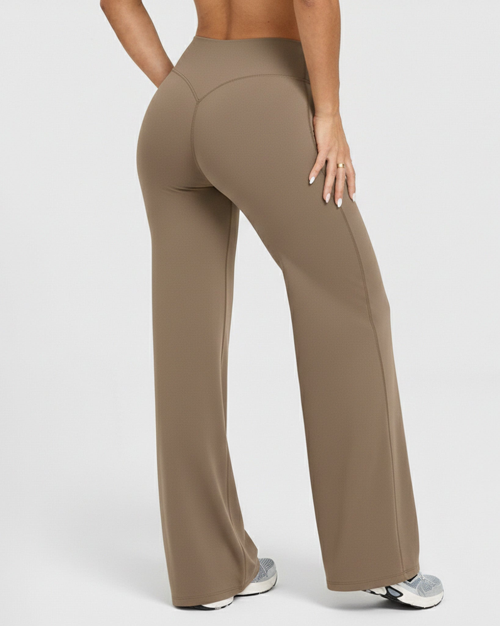 Pantalon Palazzo de Tiro Alto Elasticado For Mujer