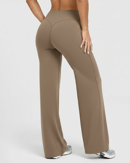 Pantalon Palazzo de Tiro Alto Elasticado For Mujer
