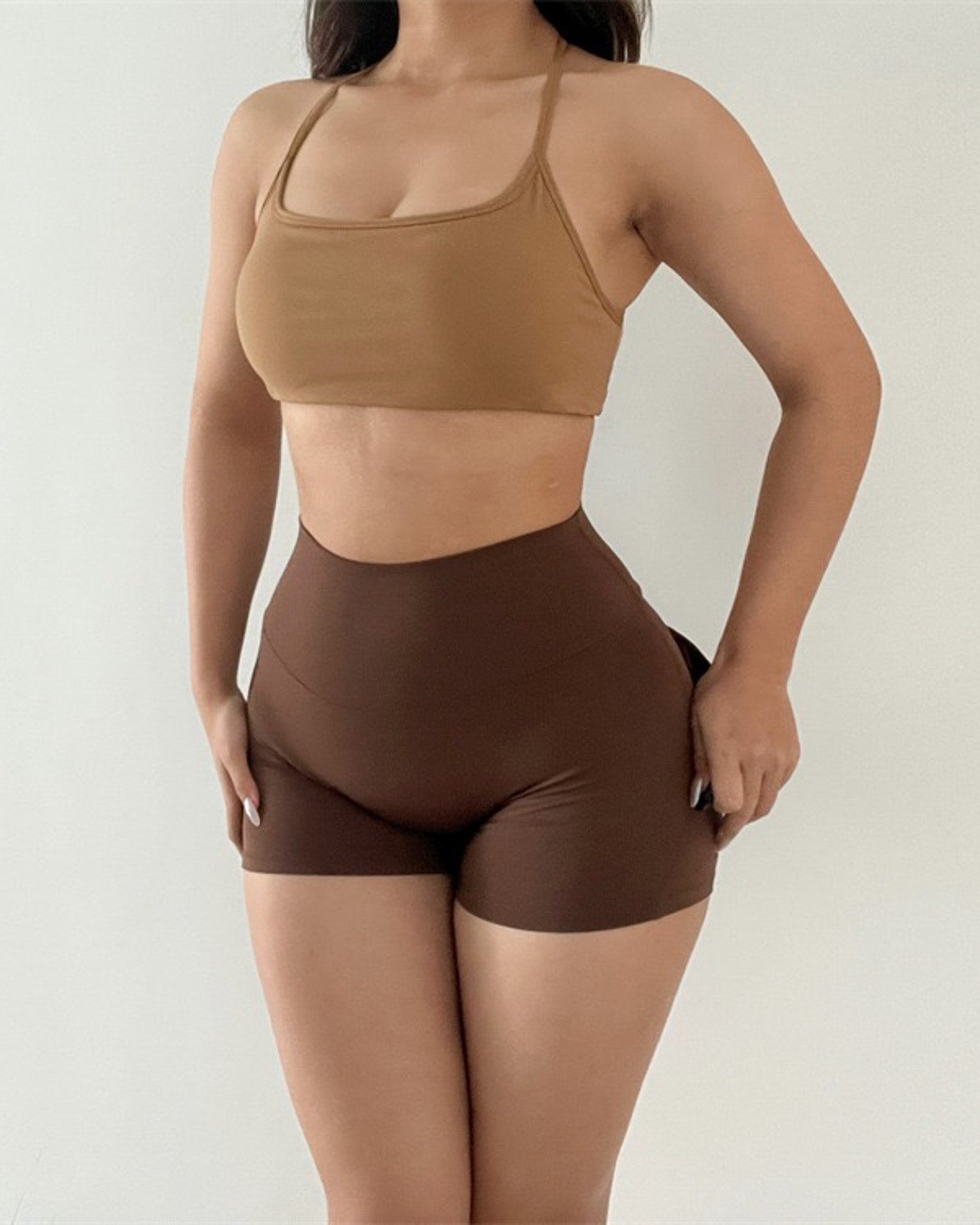 Short Deportivo de Pretina Alta con Bolsillos Traseros - 2334