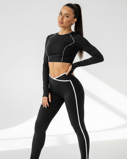 Conjunto Deportivo For Dama Con Lineas Blancas Premium - YK37065