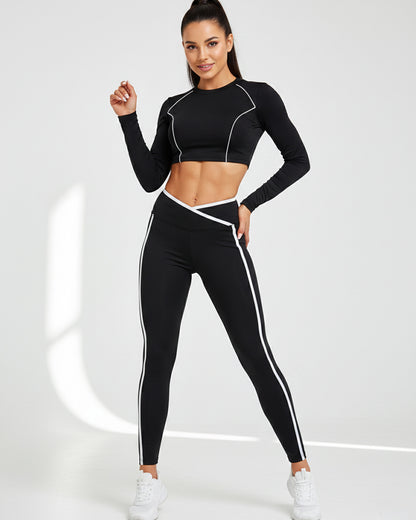 Conjunto Deportivo For Dama Con Lineas Blancas Premium - YK37065