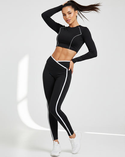 Conjunto Deportivo For Dama Con Lineas Blancas Premium - YK37065