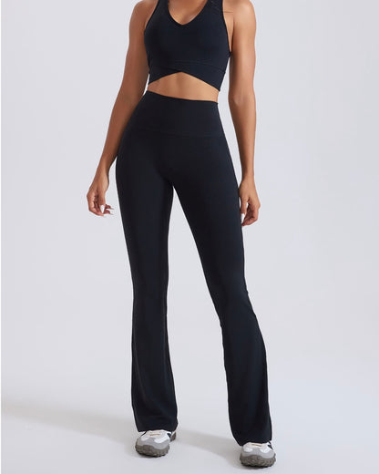 Calza Deportiva Mujer Flare Tiro Alto Elasticada Fitness - JC527034