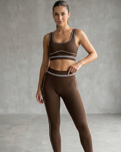 Conjunto Deportivo Seamless Mujer Calza Tiro Alto Y Top Fit - YJ304