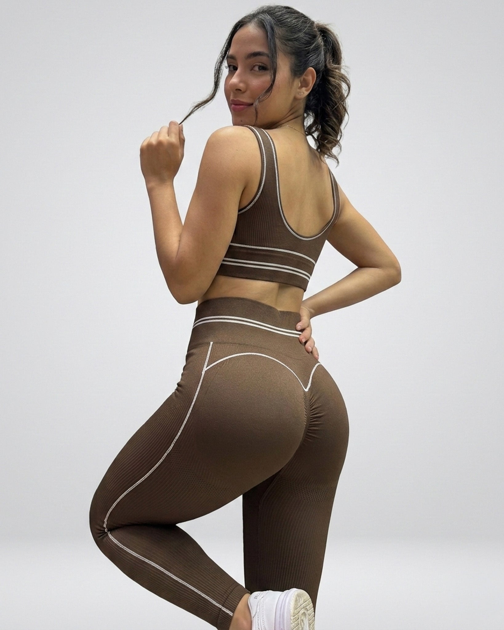 Conjunto Deportivo Seamless Mujer Calza Tiro Alto Y Top Fit - YJ304