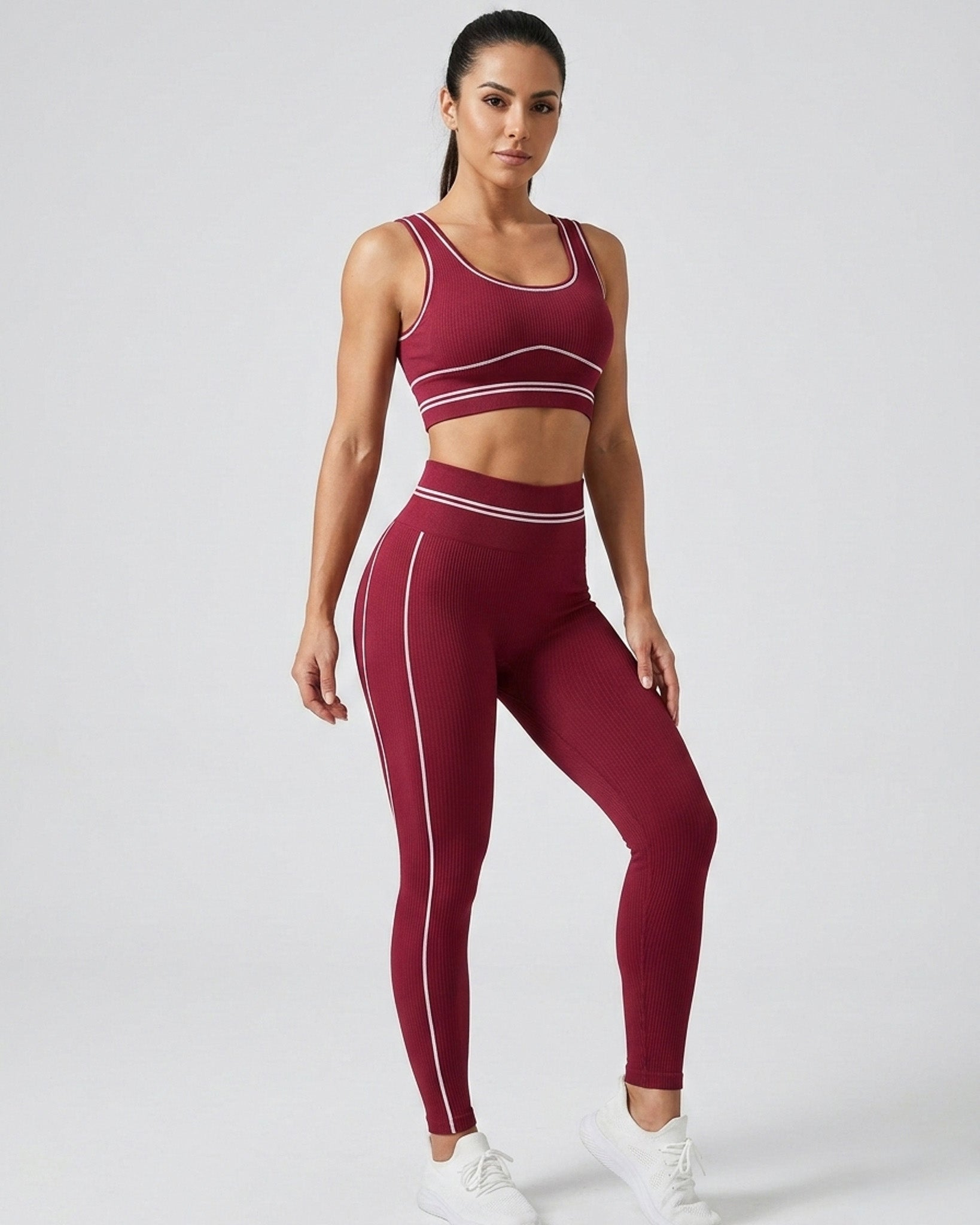 Conjunto Deportivo Seamless Mujer Calza Tiro Alto Y Top Fit - YJ304