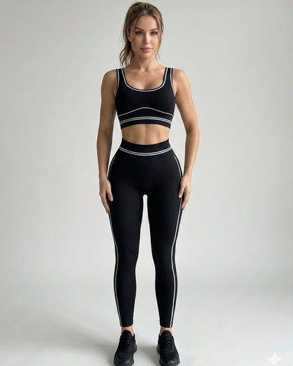 Conjunto Deportivo Seamless Mujer Calza Tiro Alto Y Top Fit - YJ304