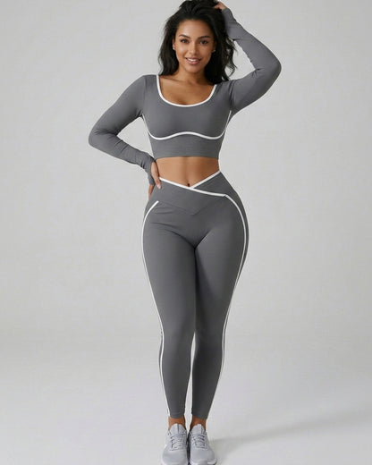 Conjunto Deportivo 2 piezas Peto y Calza en V-Doble Push Up - YJ313