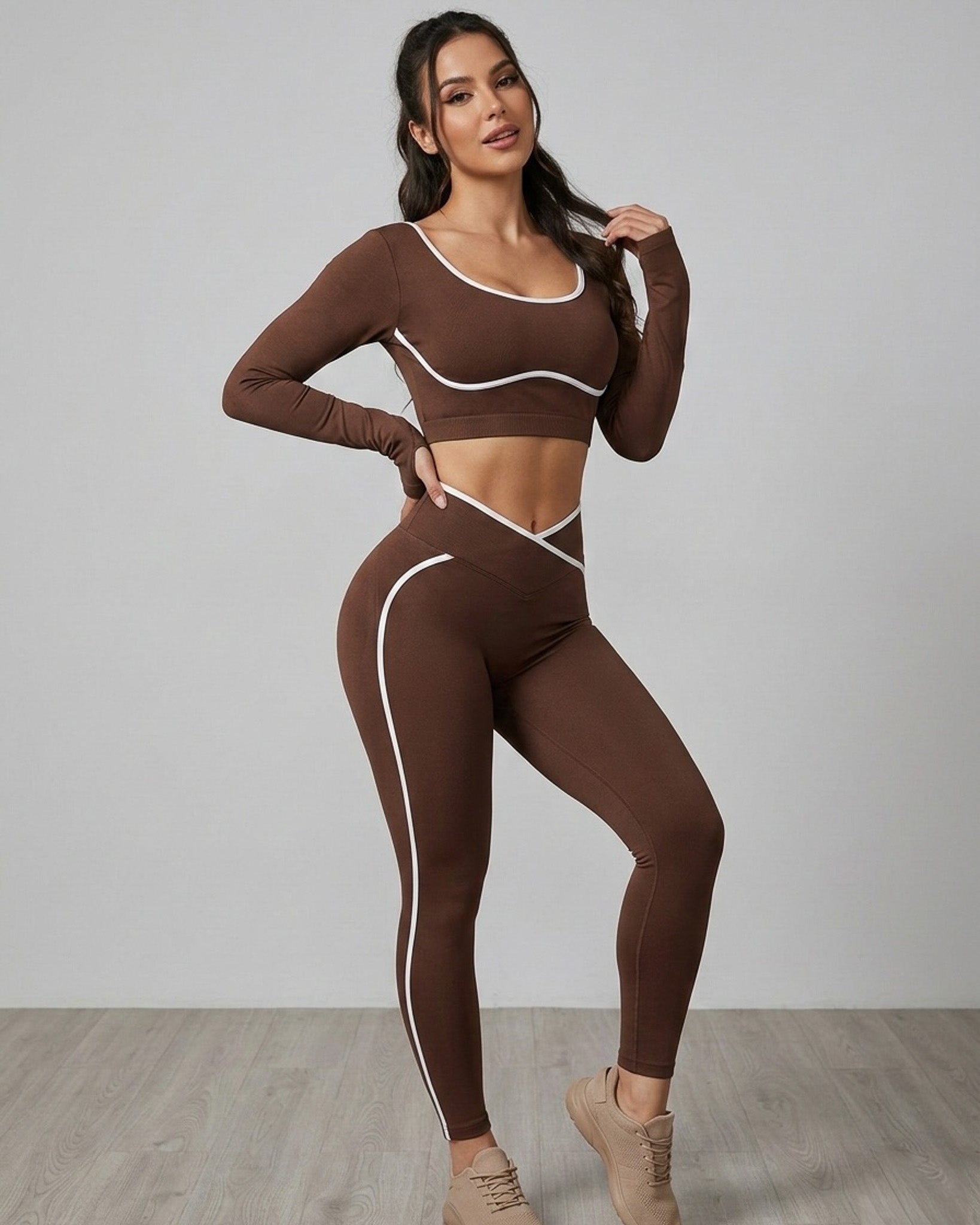 Conjunto Deportivo 2 piezas Peto y Calza en V-Doble Push Up - YJ313