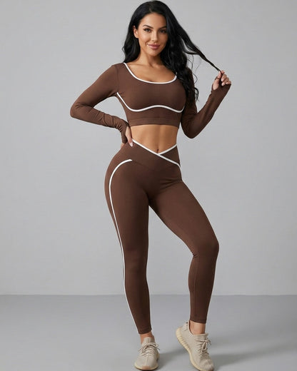 Conjunto Deportivo 2 piezas Peto y Calza en V-Doble Push Up - YJ313