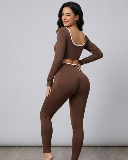 Conjunto Deportivo 2 piezas Peto y Calza en V-Doble Push Up - YJ313