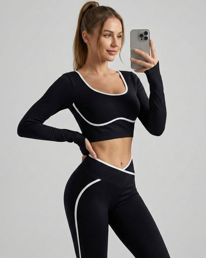 Conjunto Deportivo 2 piezas Peto y Calza en V-Doble Push Up - YJ313