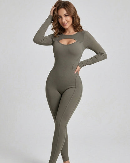 Enterizo Para Dama Rib con Push Up y Escote Posterior - YJ315