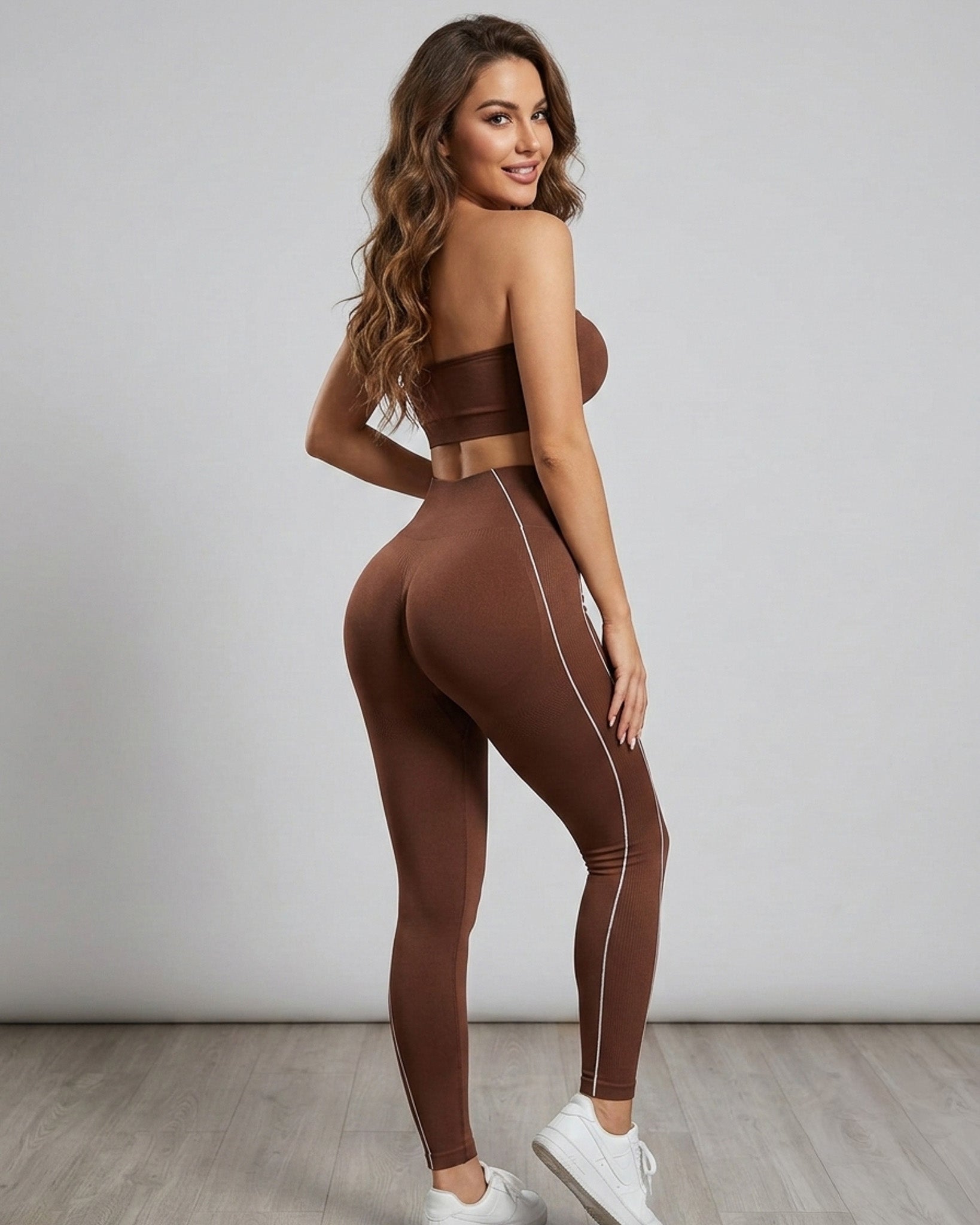 Set Deportivo 3 Piezas Mujer - Chaqueta + Calza + Strapless - YJ302