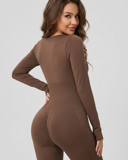 Enterizo Deportivo Manga Larga Push Up - Efecto Modelador - YJ314