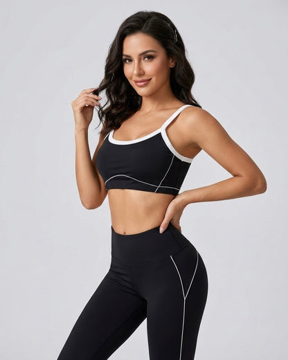 Set Viral De 2 piezas For Dama Calza Flare Y Peto Dry-Fit -YJ306