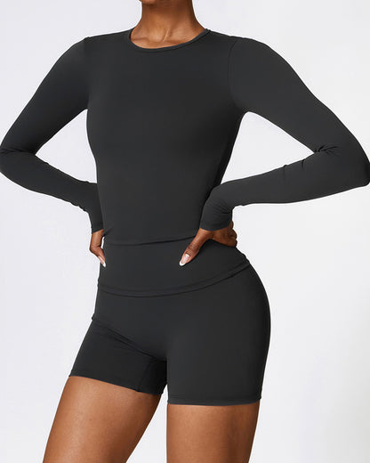 Polera Deportiva Slim Fit Manga Larga - Silueta Modeladora - YJ305
