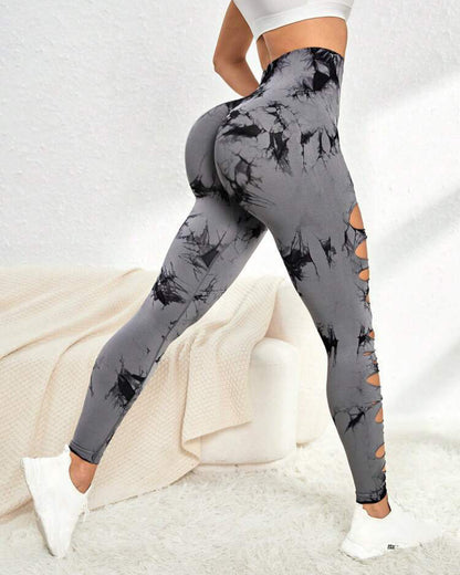 Leggings Deportivos Mujer Para Yoga Tie-dye Gym Mujer Hy001