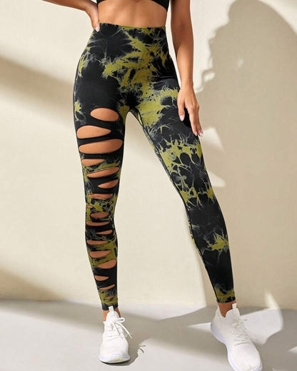 Leggings Deportivos Mujer Para Yoga Tie-dye Gym Mujer Hy001
