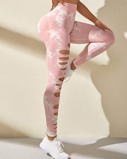 Leggings Deportivos Mujer Para Yoga Tie-dye Gym Mujer Hy001