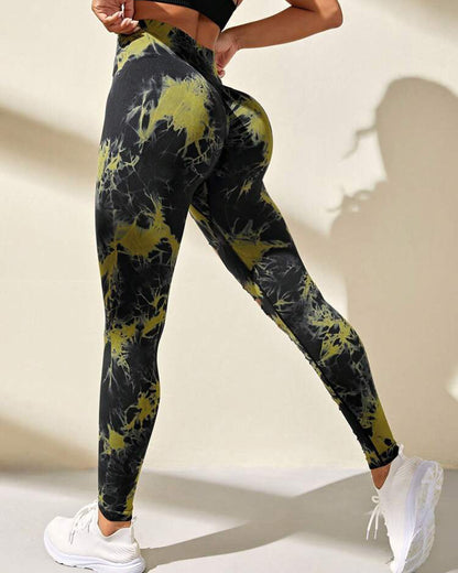 Leggings Deportivos Mujer Para Yoga Tie-dye Gym Mujer Hy001
