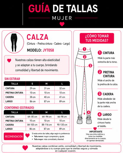 Leggings Deportivo Mujer Tiro Alto Calza Gym Yoga Fitness - JYT058