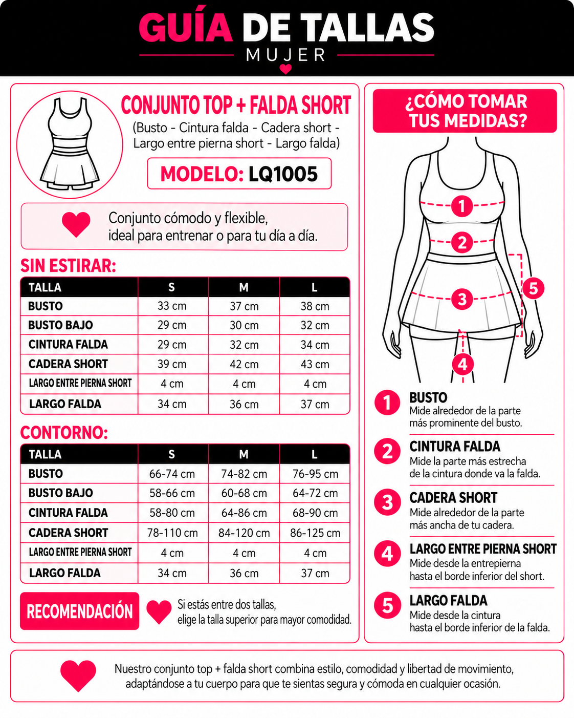 Conjunto Mujer Fitness Peto Top y Falda Short Padel Yoga - LQ1005