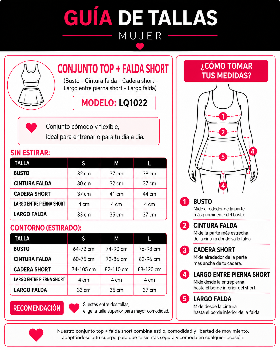 Conjunto Fitness Mujer Falda Short Plisada Y Top Deportivo - LQ1022