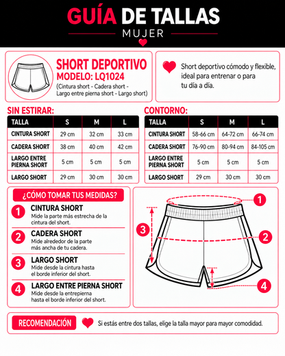 Short Deportivo Running Mujer Doble Capa Con Bolsillo - LQ1024