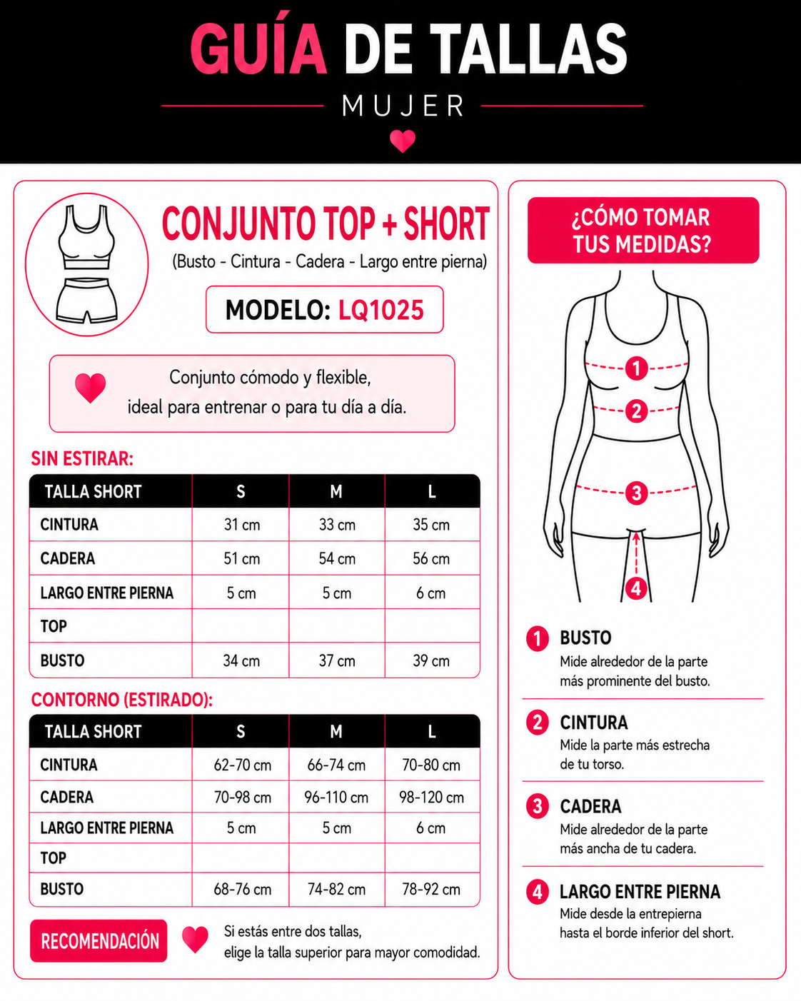 Conjunto Deportivo Mujer Top Cruzado y Short Ajustable - LQ1025