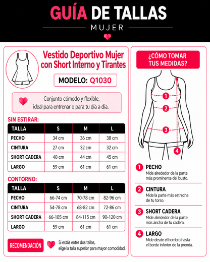 Vestido Deportivo Mujer con Short Interno y Tirantes - LQ1030