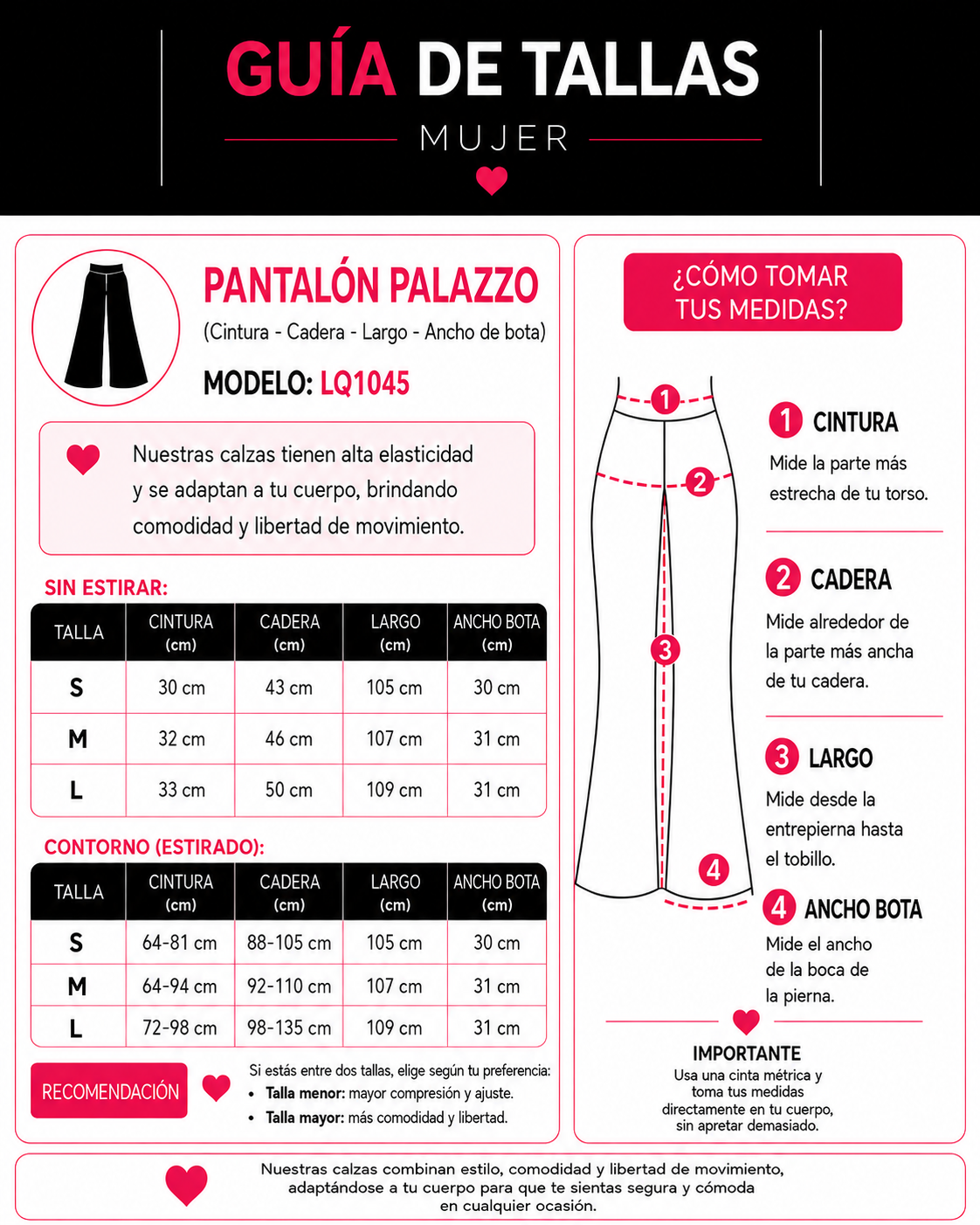Pantalón Palazzo Mujer Tiro Alto Con Bolsillos Wide Leg - LQ1045