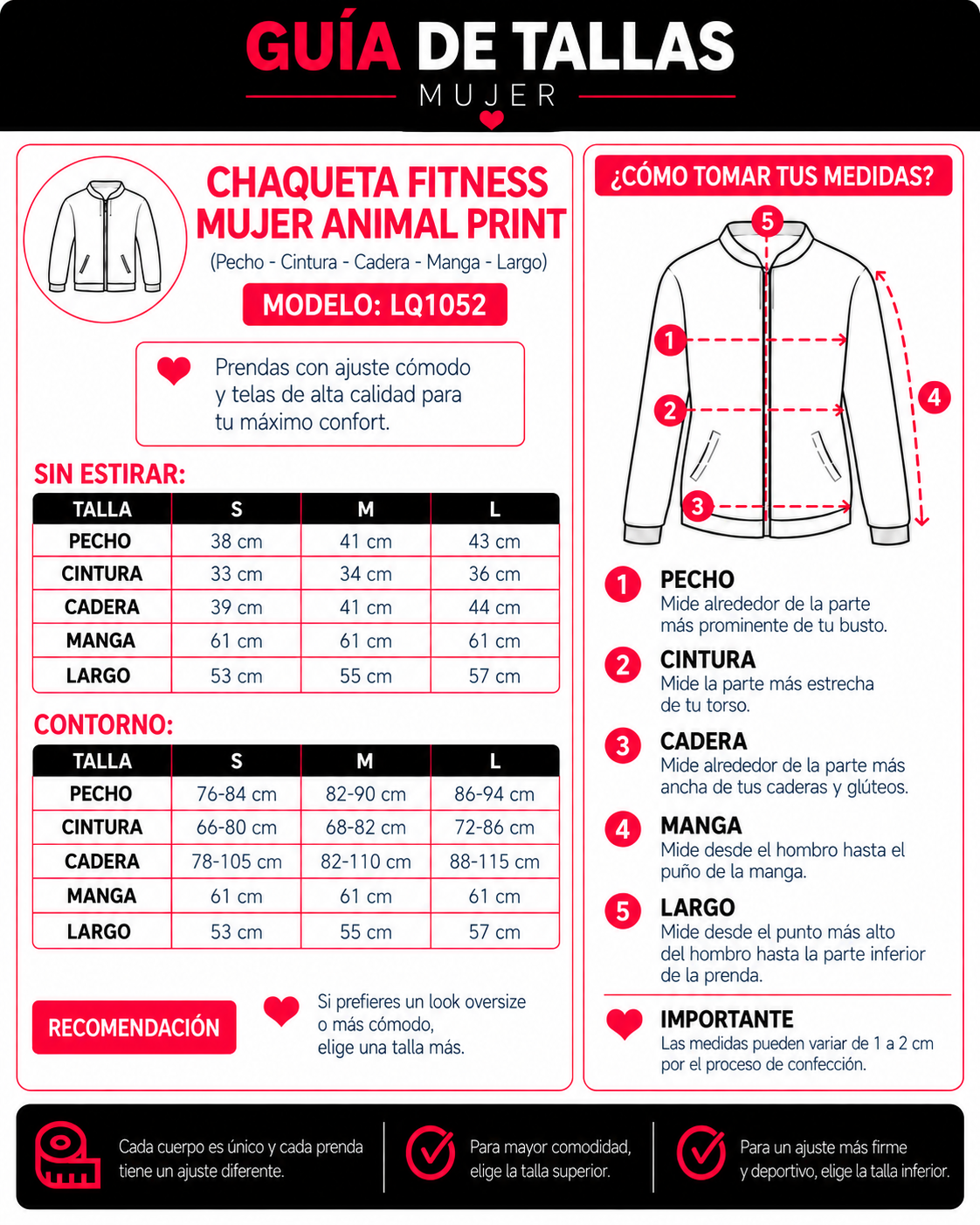 Chaqueta Fitness Mujer Animal Print con Cierre y Bolsillos - LQ1052