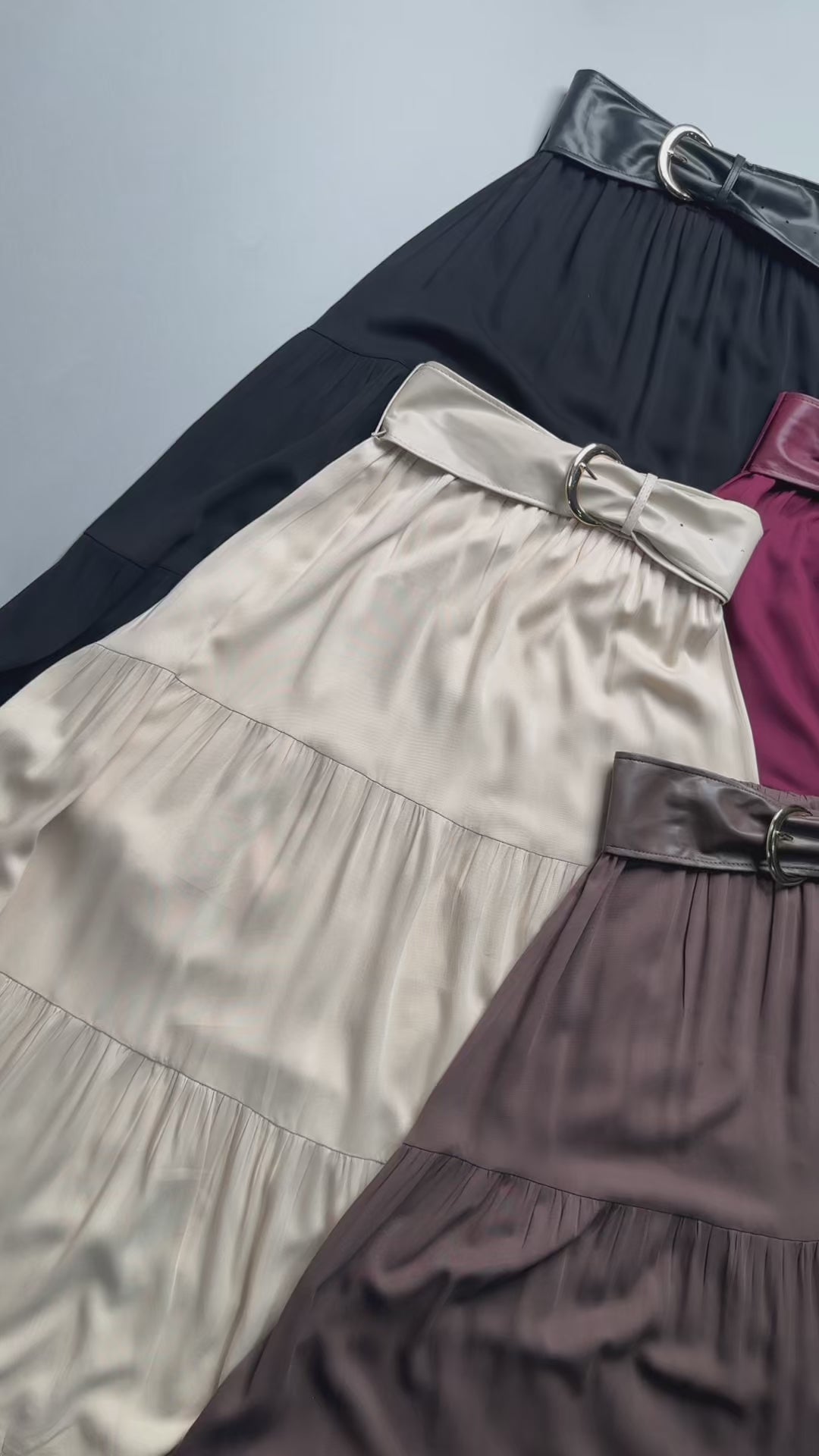 Falda Larga Elegant Mujer Con Cinturon Tiro Alto - HG25122