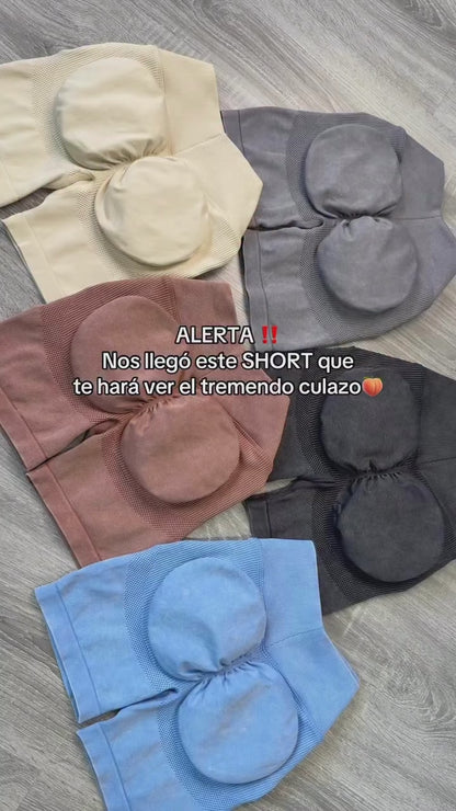 Short Deportivo para Mujer Prelavado con Push Up - YJ276