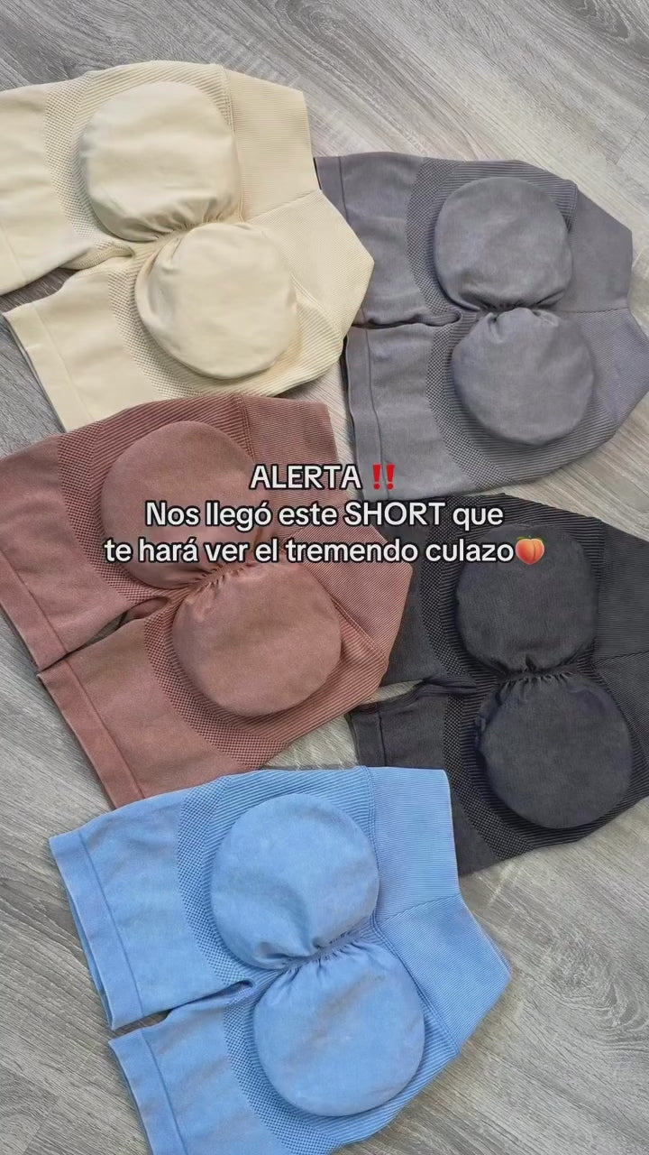 Short Deportivo para Mujer Prelavado con Push Up - YJ276