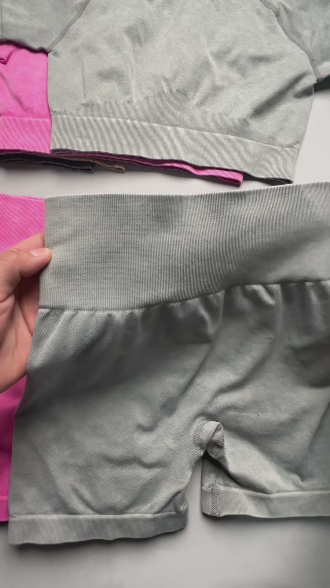 Conjunto Corto prelavado deportvo para Mujer  Yj203