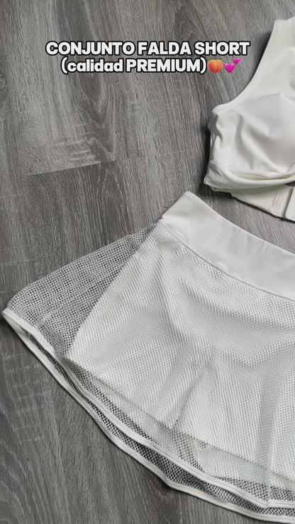 Conjunto Deportivo Peto y Falda Short con Malla - YK37074