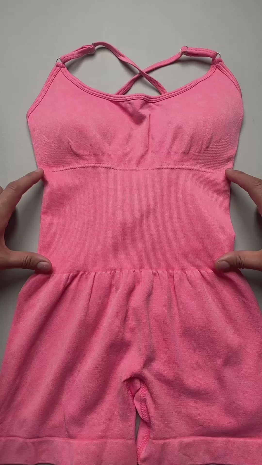 Cargar video: Enterito Deportivo Push Up Prelavado - Tiras Cruzadas BX112