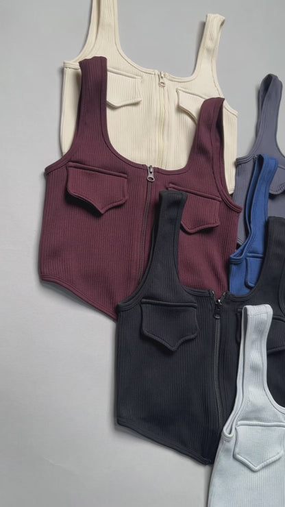 Peto Deportivo Mujer con Bolsillo Decorativo - YJ266