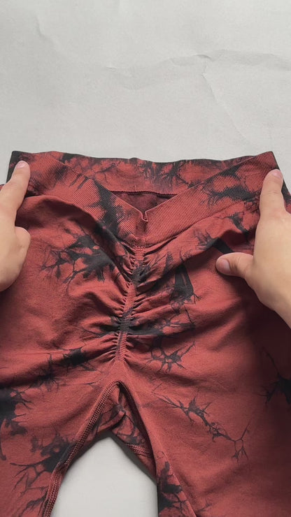 Calza Deportiva Mujer Push up Tie dye Corte en V - HY212