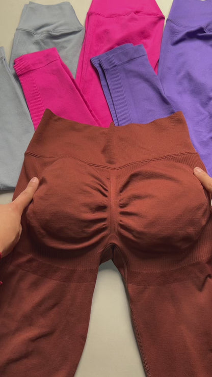 Calza Leggings Deportiva Doble Push Up Pretina Cruzada -hy04