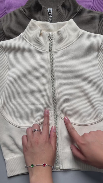 Peto Deportivo Mujer con Cuello Mao y Cierre - YJ265