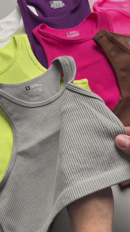 Peto Sostén Mujer Deportivo Elasticado Acanalado Yj143