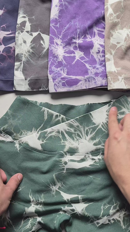 Short Pretina cruzada Tie dye Push up Alta Calidad - YJ205