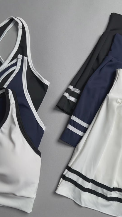 Conjunto Deportivo Peto y Falda Short con Lineas Chic - YK37069