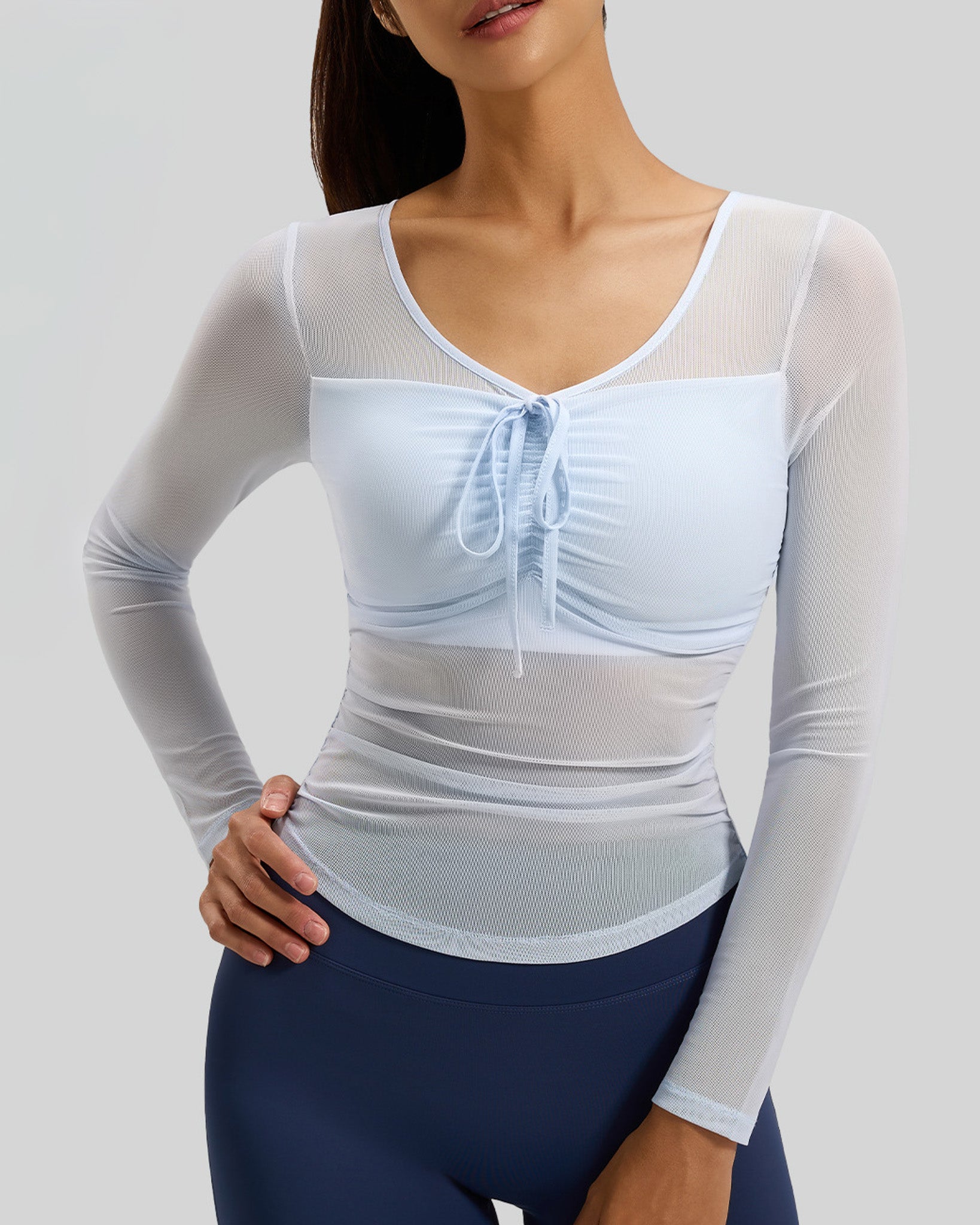 Polera Sport Chic Pro: Manga Tul, Fit y Copa Soft -JYT027